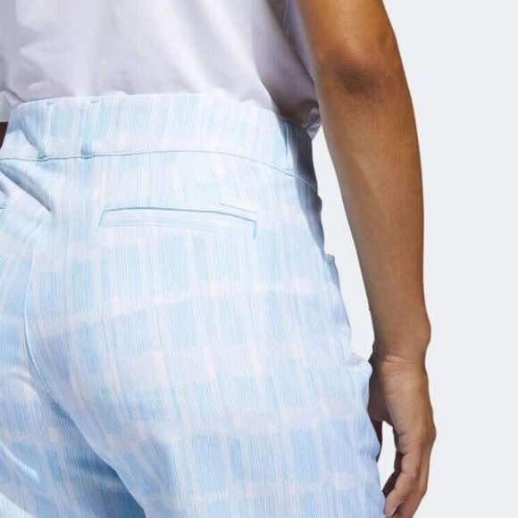 ADIDAS Women's Ultimate Club Printed Golf Shorts NWT White/Bright Cyan Size 2 - Picture 5 of 10
